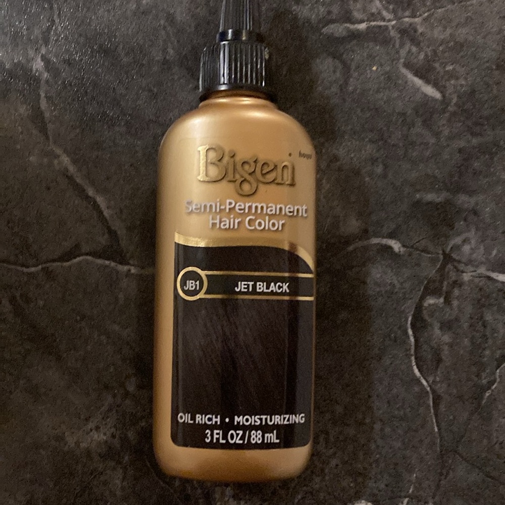 NWT Bigen Jet Black JB1 Semi-Permanent Hair Color 3 fl oz.